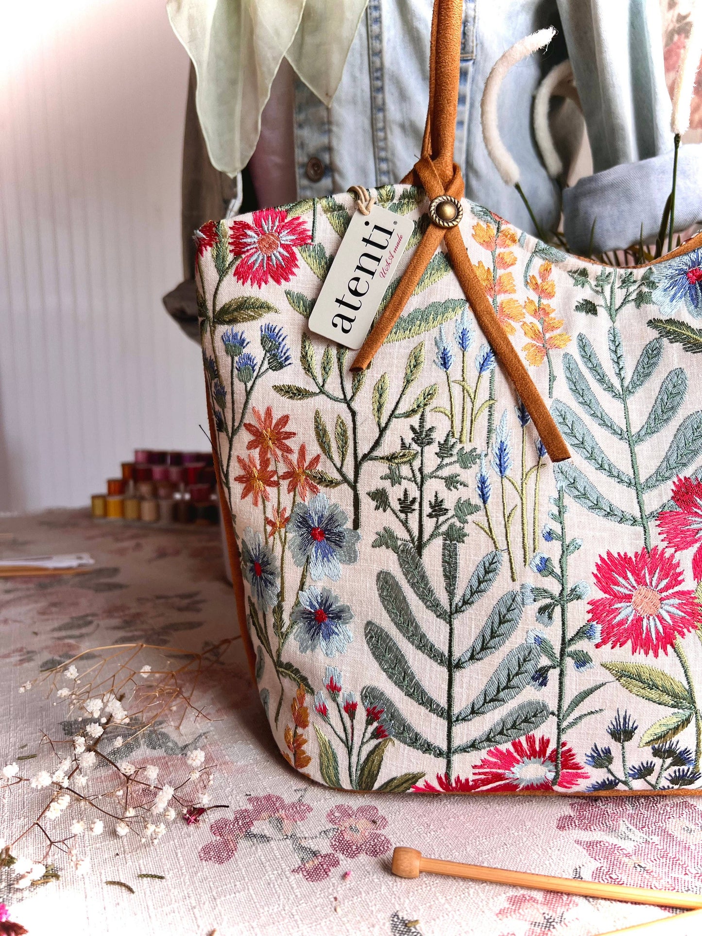 Atenti - Wildflower Lolita: USA Made, Handbag with Matching Pouch