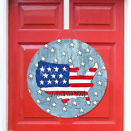 Baxter & Me - In God We Trust USA Door Hanger