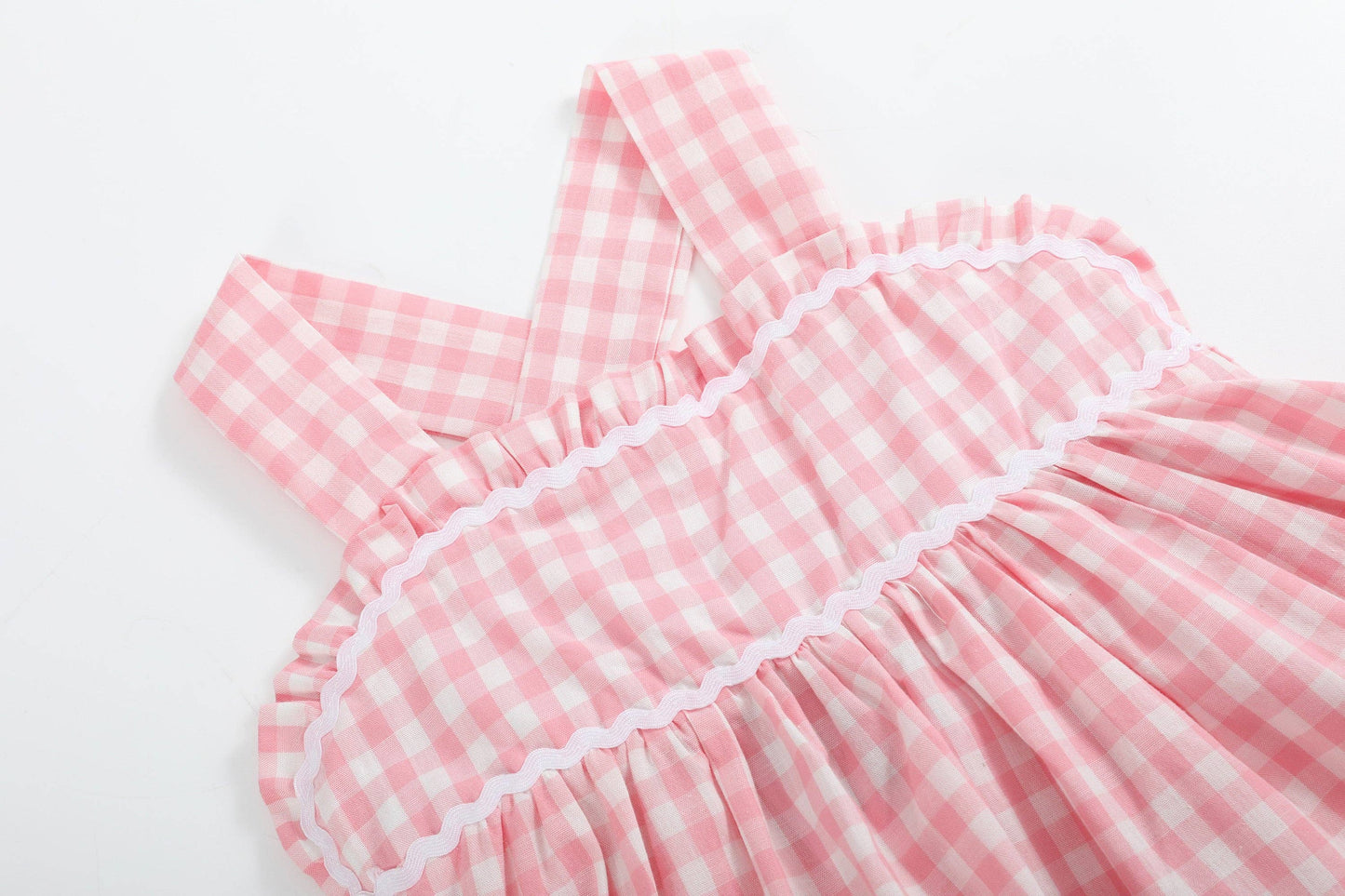 Lil Cactus - Pink Gingham Check Layered Sundress