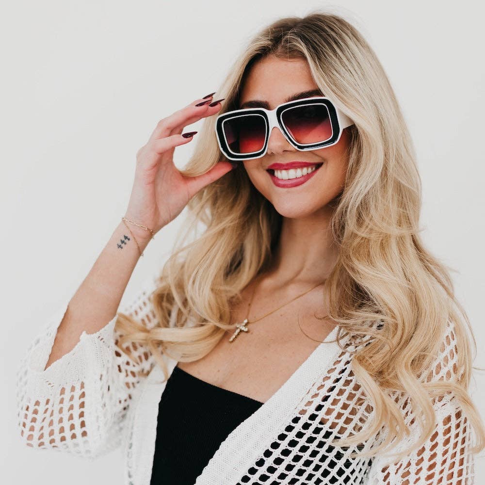Pretty Simple - Nicolette Retro Oversized Square Sunglasses Wholesale